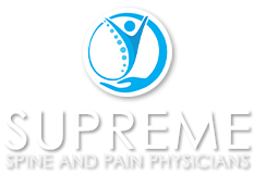 Supreme Spine and Pain Physicians Logo White Text Version